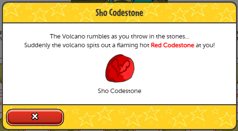 Mystery Island Volcano red codestone redemption
