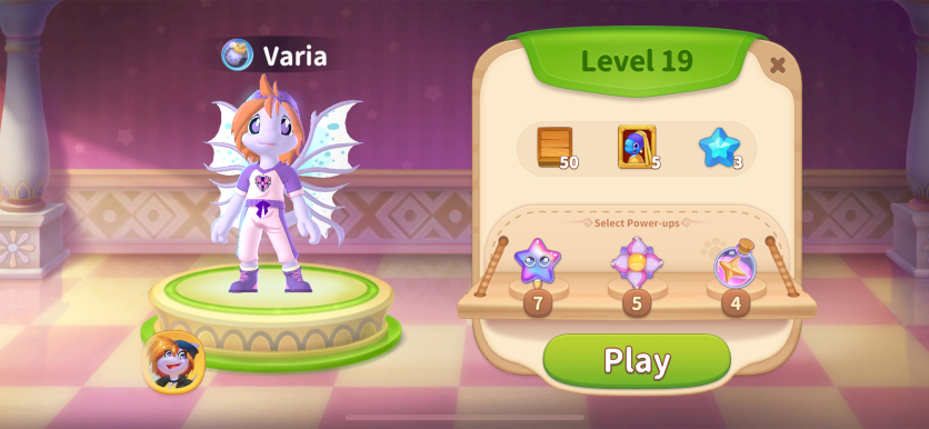 Level setup screen